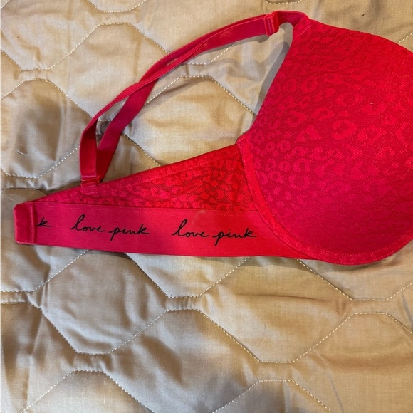 Victoria’s Secret PINK Push-Up Bra 36D Red Underwire Adjustable Wear Everywhere - Picture 2 of 12